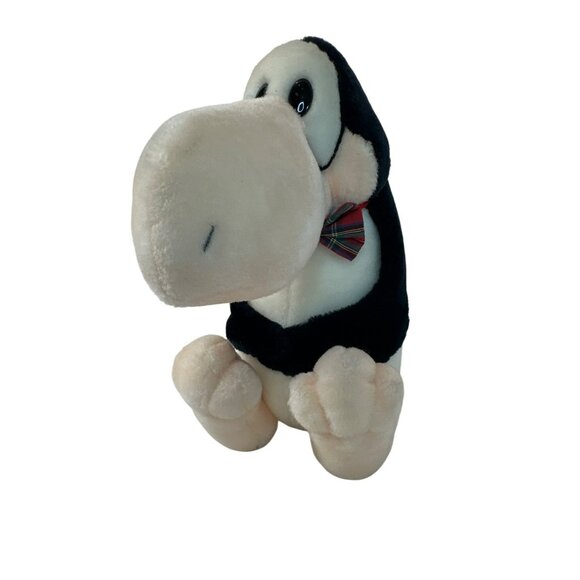 1995 Dakin Opus Plush Penguin With Red Plaid Bowtie Soft Toy Vintage 9” Tall - Picture 1 of 5